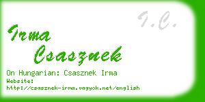 irma csasznek business card